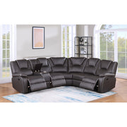 Milton 8191 Brown Breathable Faux Leather Modular Power Recliner Sectional