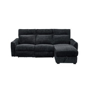 Milton 8293 Black Right Hand Facing Reclining Sofa Storage Chaise