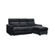 Milton 8293 Black Right Hand Facing Reclining Sofa Storage Chaise
