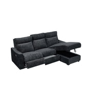 Milton 8293 Black Right Hand Facing Reclining Sofa Storage Chaise