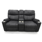 Milton 8305-LOVE Black High Performance Manual Rocking Loveseat w/ Console