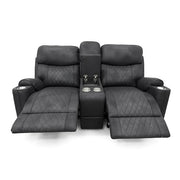 Milton 8305-LOVE Black High Performance Manual Rocking Loveseat w/ Console