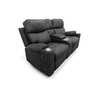 Milton 8305-LOVE Black High Performance Manual Rocking Loveseat w/ Console