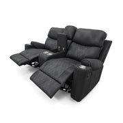 Milton 8305-LOVE Black High Performance Manual Rocking Loveseat w/ Console