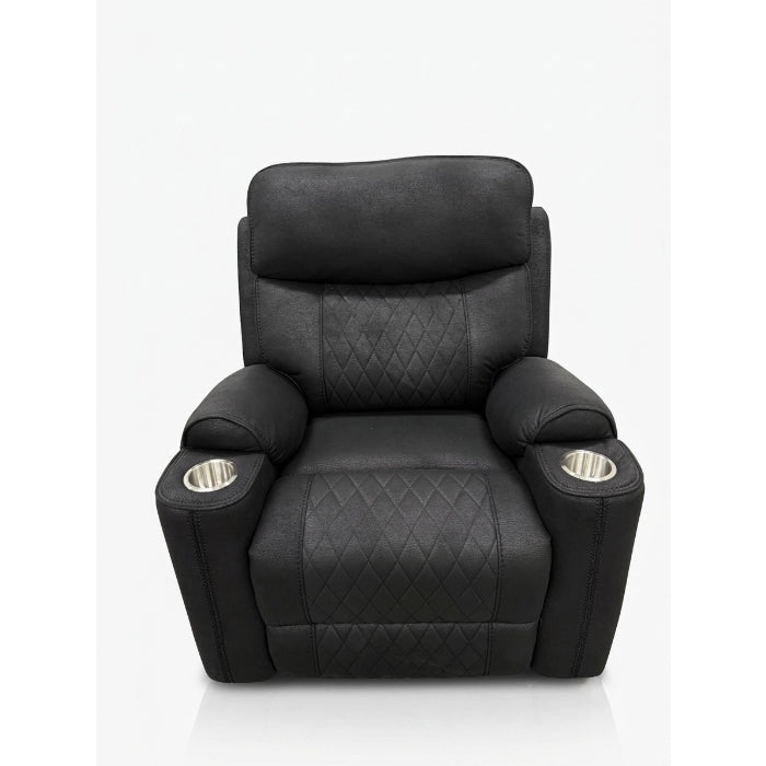 Milton 8305-RECL Black High Performance Manual Rocking Recliner w/ Cup Holders