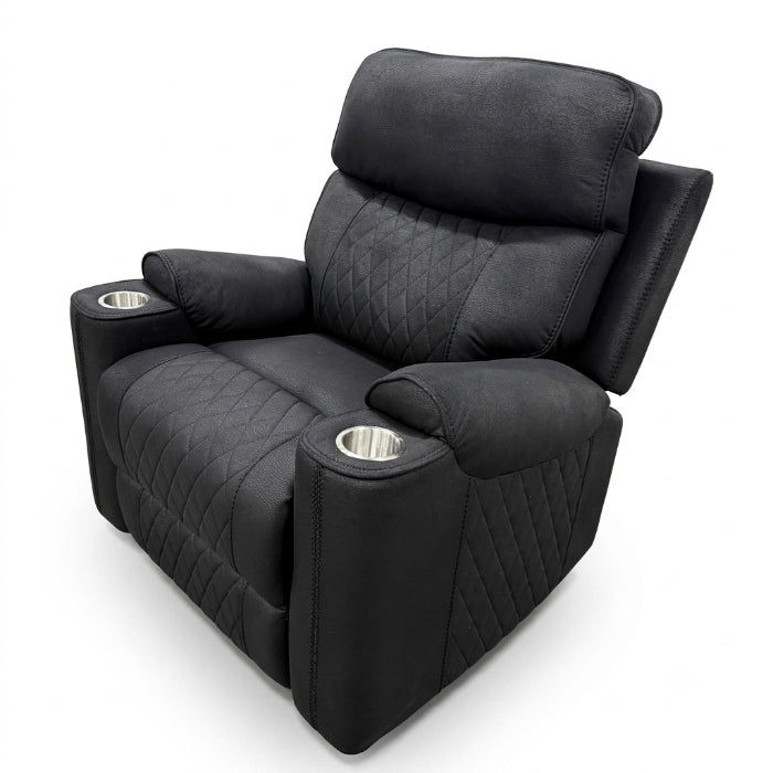 Milton 8305-RECL Black High Performance Manual Rocking Recliner w/ Cup Holders