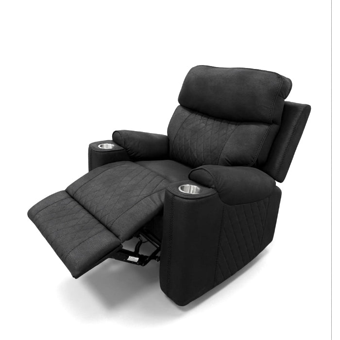 Milton 8305-RECL Black High Performance Manual Rocking Recliner w/ Cup Holders