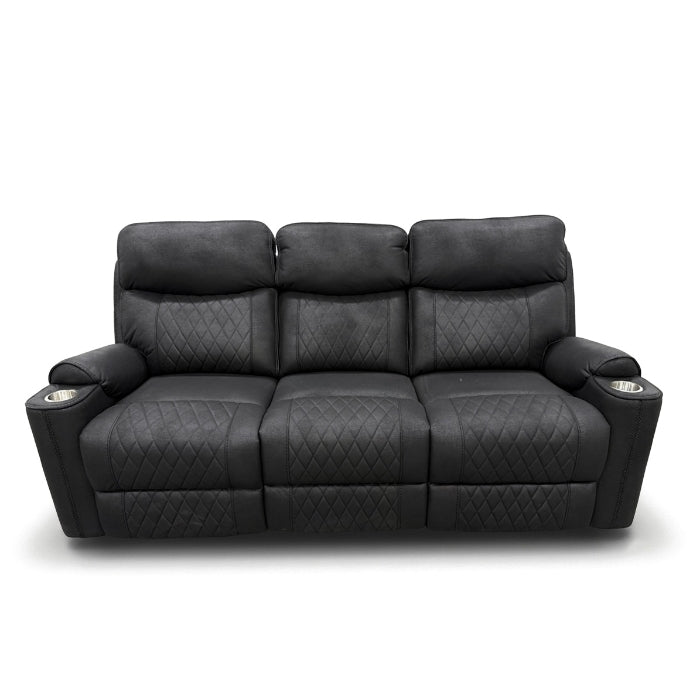 Milton 8305-SOFA Black High Performance Manual Rocking Sofa w/ Drop Down Tray