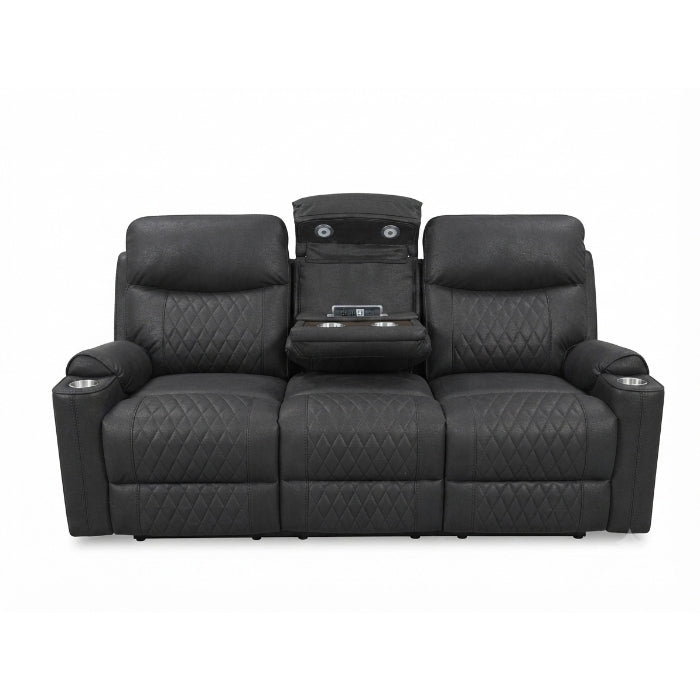 Milton 8305-SOFA Black High Performance Manual Rocking Sofa w/ Drop Down Tray