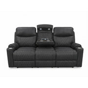 Milton 8305-SOFA Black High Performance Manual Rocking Sofa w/ Drop Down Tray