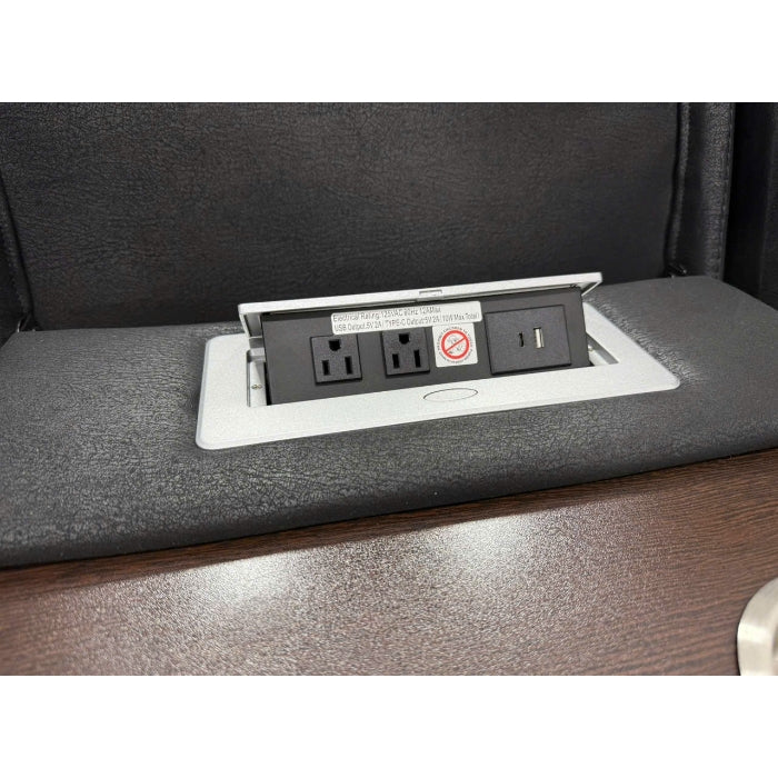 Milton 8305-SOFA Black High Performance Manual Rocking Sofa w/ Drop Down Tray