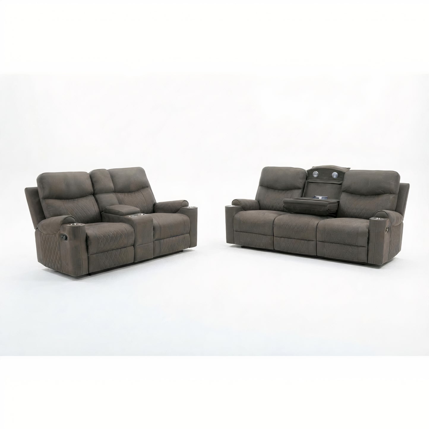 Milton 8306 Gray High Perfomance Manual Rocking Sofa Love Set