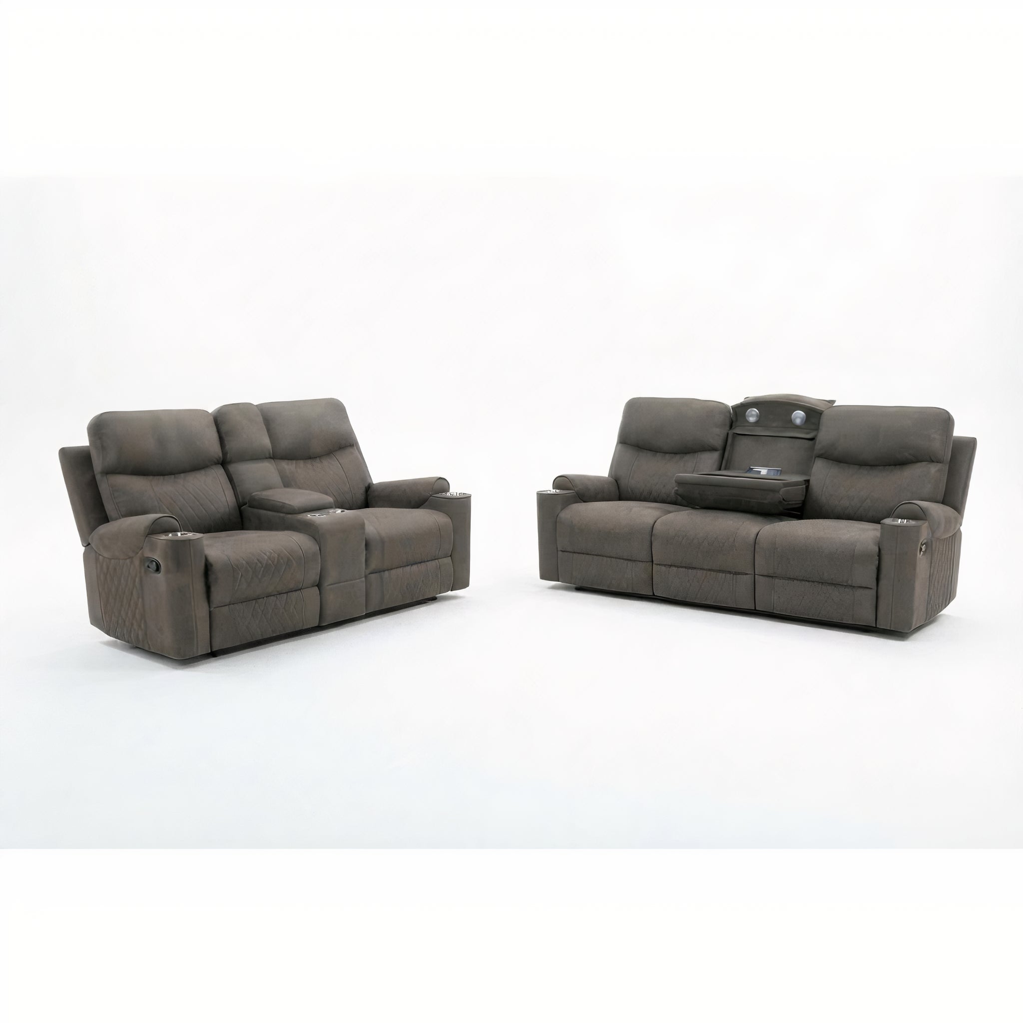 Milton 8306 Gray High Perfomance Manual Rocking Sofa Love Set