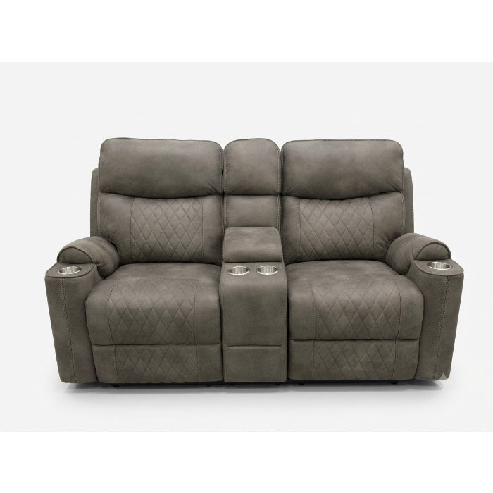 Milton 8306-LOVE Gray High Performance Manual Rocking Loveseat w/ Console