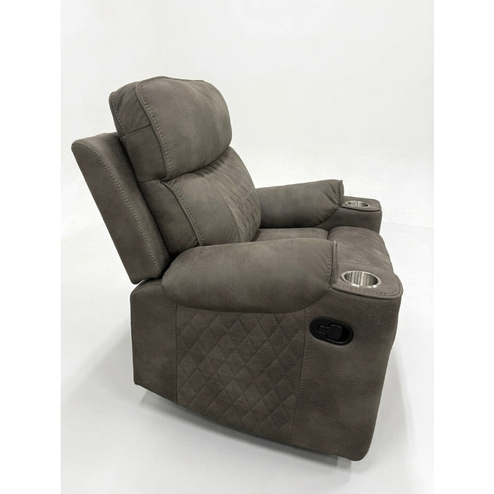 Milton 8306-RECL Gray High Performance Manual Rocking Recliner w/ Cup Holders