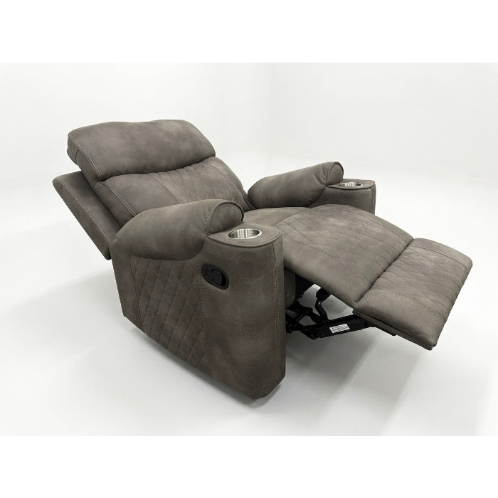 Milton 8306-RECL Gray High Performance Manual Rocking Recliner w/ Cup Holders