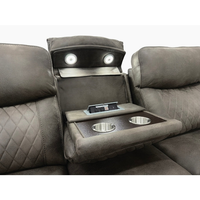 Milton 8306-SOFA Gray High Performance Manual Rocking Sofa w/ Drop Down Tray