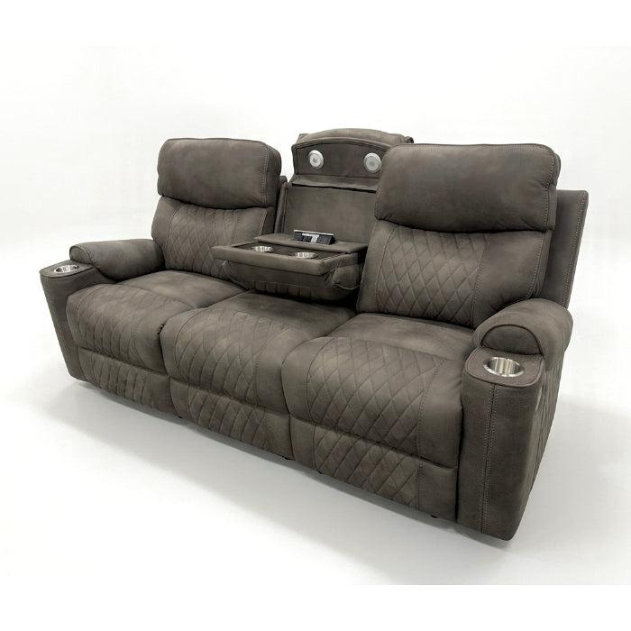 Milton 8306-SOFA Gray High Performance Manual Rocking Sofa w/ Drop Down Tray
