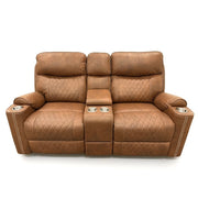 Milton 8307-LOVE Brown High Performance Manual Rocking Loveseat w/ Console