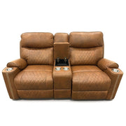 Milton 8307-LOVE Brown High Performance Manual Rocking Loveseat w/ Console