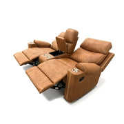 Milton 8307-LOVE Brown High Performance Manual Rocking Loveseat w/ Console