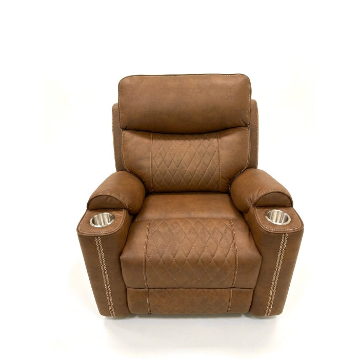 Milton 8307-RECL Brown High Performance Manual Rocking Recliner w/ Cup Holders