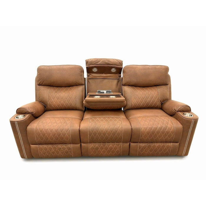 Milton 8307-SOFA Brown High Performance Manual Rocking Sofa w/ Drop Down Tray