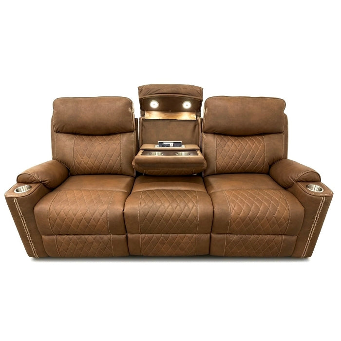 Milton 8307-SOFA Brown High Performance Manual Rocking Sofa w/ Drop Down Tray