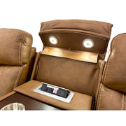 Milton 8307-SOFA Brown High Performance Manual Rocking Sofa w/ Drop Down Tray