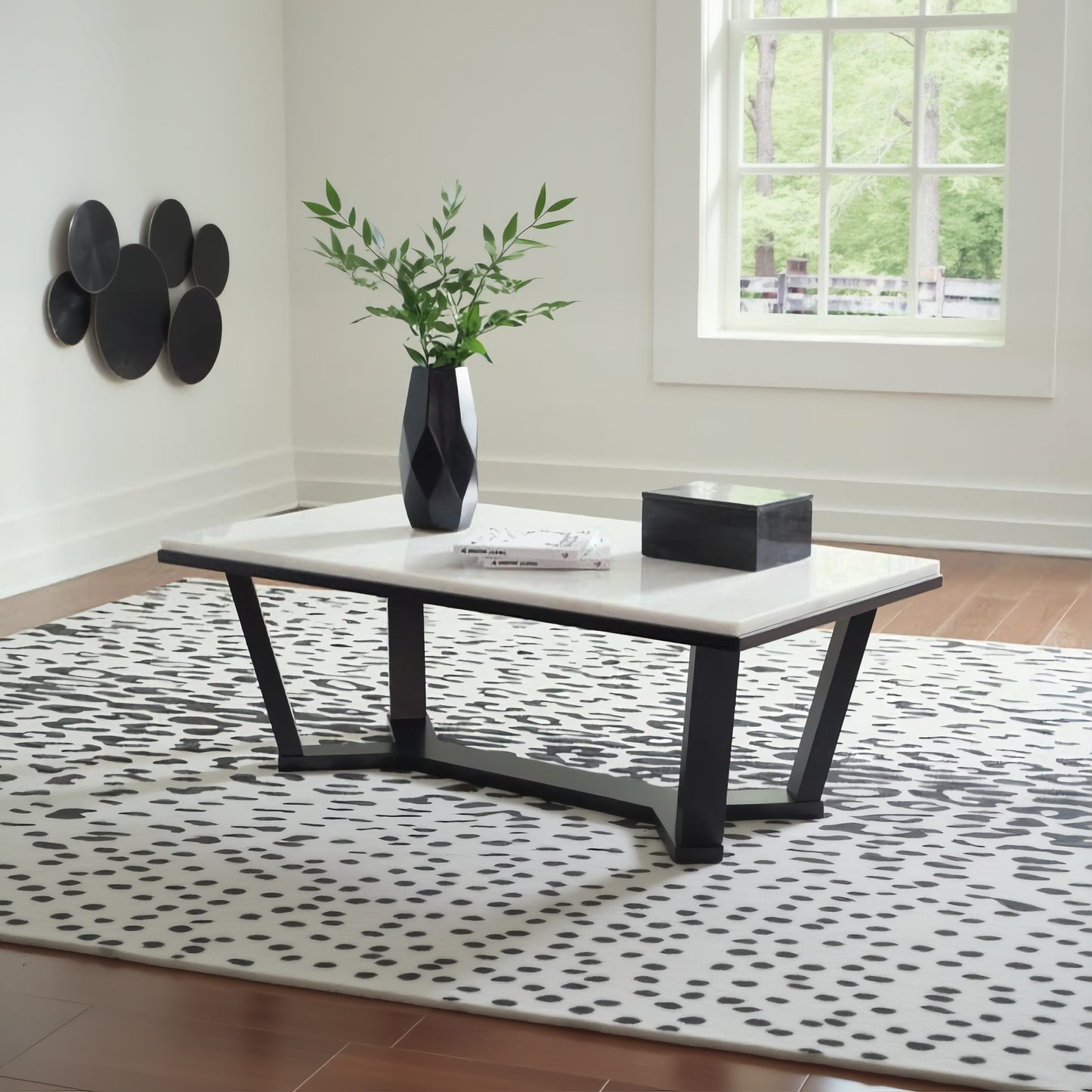 Ashley T770-1 Fostead Marble Rectangular Coffee Table