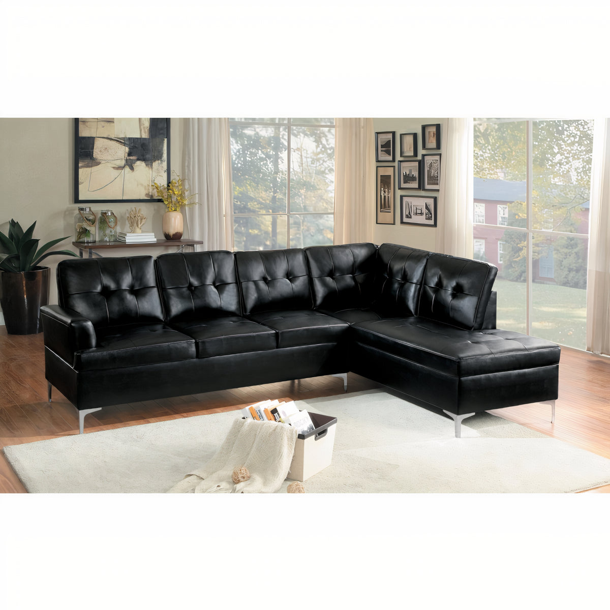Homelegance 8378BLK Barrington Black Sectional ( 2 Boxes )
