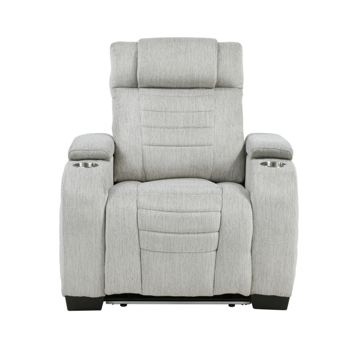 Homelegance 8455GRY-1 Ronan Reclining Chair w/ Storage & LED