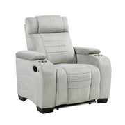 Homelegance 8455GRY-1 Ronan Reclining Chair w/ Storage & LED