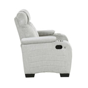 Homelegance 8455GRY-1 Ronan Reclining Chair w/ Storage & LED