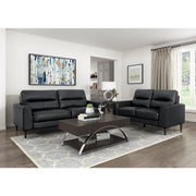 Homelegance 8566BLK-3 Lewes Black Leather Sofa
