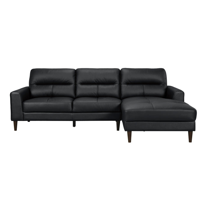 Homelegance 8566BLK Lewes Black Leather Sofa RAF Chaise