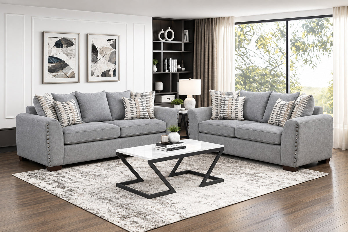 Homelegance 8579GY 2/3 Silverthorne Grey Sofa Loveseat Set