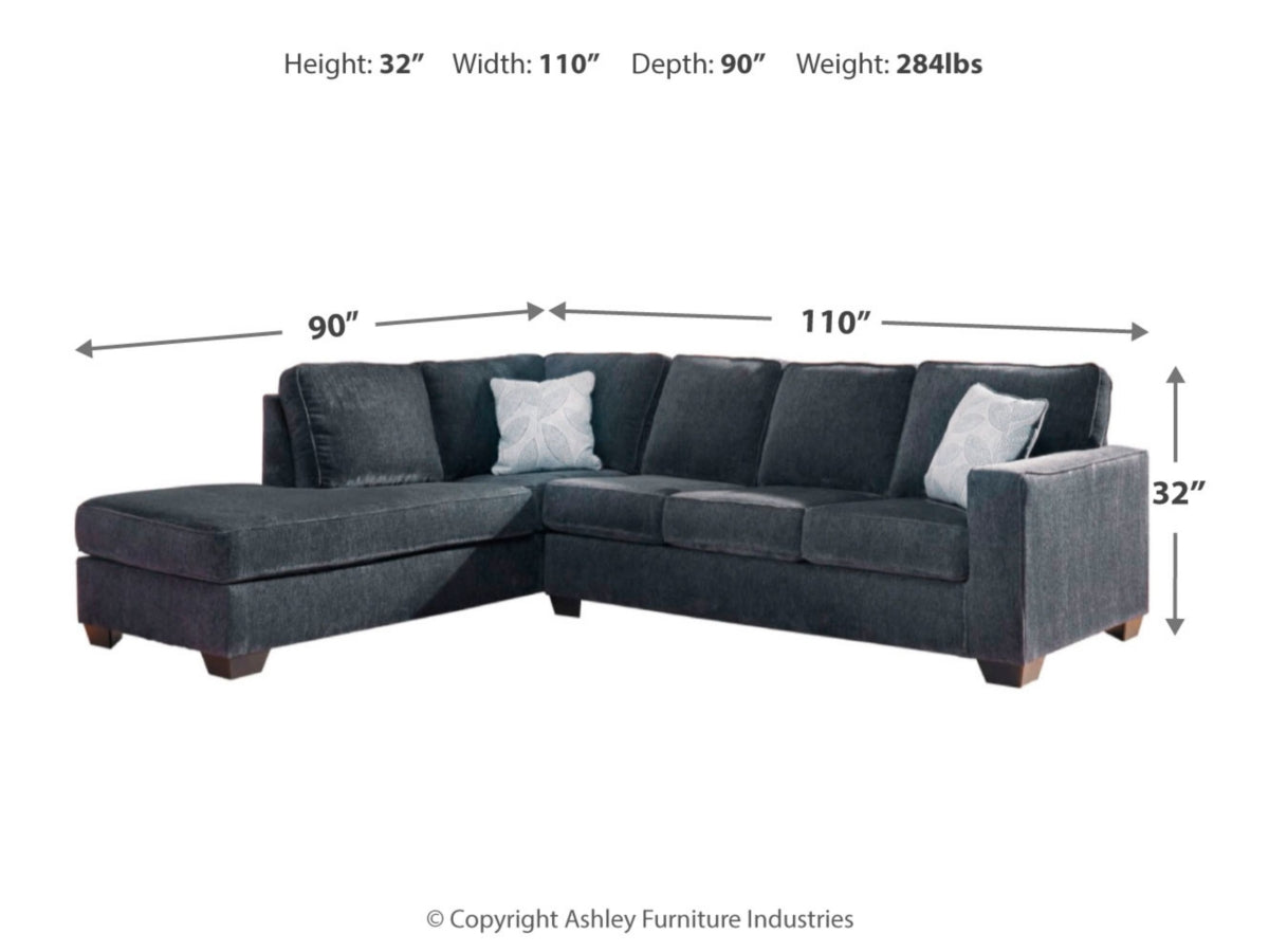 Ashley 87213S4 (8721316,8721383) Altari 2-Piece Sleeper Sectional with LHF Chaise ( Special Order )