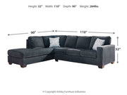 Ashley 87213S4 (8721316,8721383) Altari 2-Piece Sleeper Sectional with LHF Chaise ( Special Order )