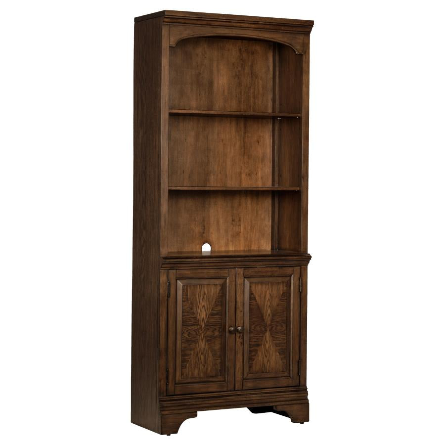 Coaster 881286 Hartshill Burnished Oak 4 Shelf Cabinet Bookcase