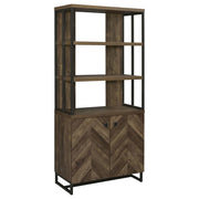 Coaster 882093 Millbrook Rustic Oak 71-inch 2-door Storage Bookshelf
