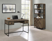 Coaster 882093 Millbrook Rustic Oak 71-inch 2-door Storage Bookshelf