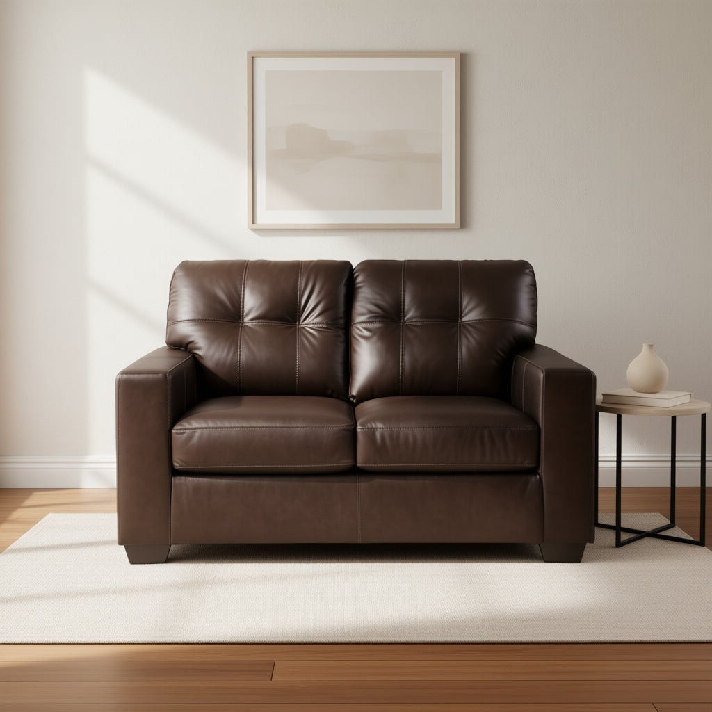 Ashley 2170635 Santorine Dark Brown Leather Loveseat