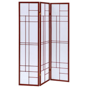 Coaster 900110 Katerina Cherry 3-Panel Room Divider Folding Shoji Screen
