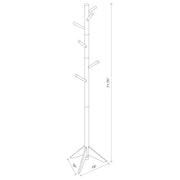 Coaster 900633 Devlin 6 Hook Freestanding Wood Coat Rack Hat Hanger Walnut