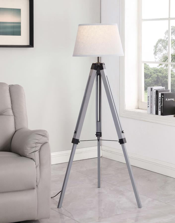 Coaster 920212 Dayton Grey 56-inch Empire Shade Metal Tripod Floor Lamp