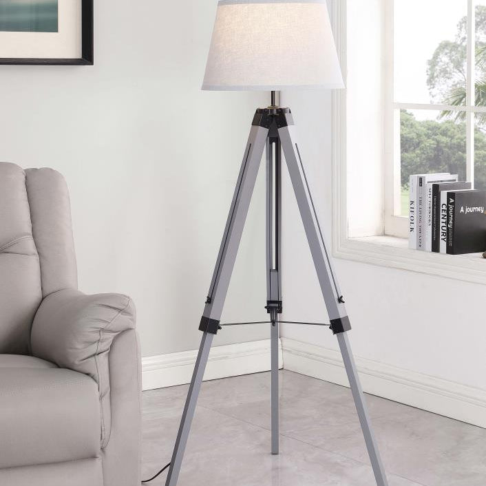 Coaster 920212 Dayton Grey 56-inch Empire Shade Metal Tripod Floor Lamp