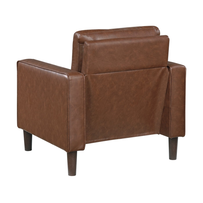 Homelegance 9203CHC-1 Malcolm Chocolate Faux Leather Accent Chair