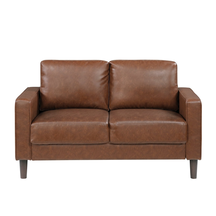 Homelegance 9203CHC-2 Malcolm Chocolate Faux Leather Loveseat