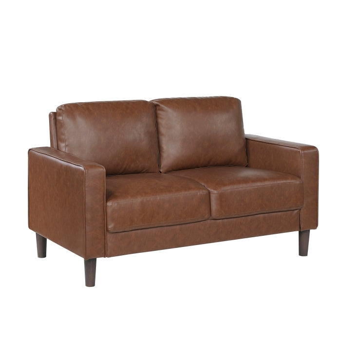 Homelegance 9203CHC-2 Malcolm Chocolate Faux Leather Loveseat
